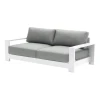 lounge sofa 3-sed London iz aluminija - barva: bela, mere: 2150 x 840 x 670 mm