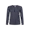 KAFFE CURVE Bluza Sida temno modra/bela