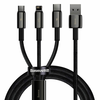 BASEUS Tungsten 3in1 kabel USB - Lightning/USB-C/Micro USB 3.5A 1.5m, črna
