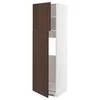 METOD Vis.elem. za frižider s 2 vrata, bela/Sinarp smeđa, 60x60x200 cm