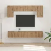 Set TV komoda Zidne 5 pcs Siva Sonoma Konstruirano drvo