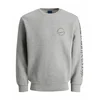 JACK & JONES Majica Elias pegasto siva / črna
