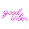 Zidna Neon Led svetiljka Good vibes 40.5x20cm roza Atmosphera
