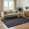 vidaXL Preproga ORIZ Črni diamantni vzorec 140 x 200 cm 100% poliester
