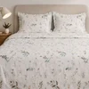 DekorDom prekrivač set bloom 200x220 / 2pcs 50x70+5 - white/blue ( 025818 )
