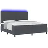 LED Box Spring Krevet Tamno siva i bijela 200 x 200 cm