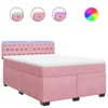 Vidaxl Box spring postelja z vzmetnico roza 140x190 cm žamet