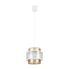 Luster na sajli GABI 1xE27/60W/230V zlatna/bela prečnik 20 cm