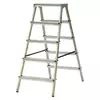 Aluminijasta gospodinjska lestev Alpos 2 x 5 (delovna višina: 2,66 m, transportna dolžina: 1,16 m, nosilnost: 150 kg)