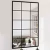 Zidna ogledala 3 kom crna 100x60 cm metalna