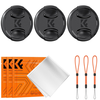 K&F 82MM Lens Caps Kit with K&F LOGO caps*3+Anti-lost rope*3+vacuum cleaning cloth*3