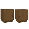 Vidaxl Nočna omarica 2 kosa medeno rjava 40x34x45 cm trdna borovina