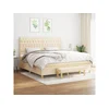 Den Box spring postelja z vzmetnico krem 200x200 cm blago
