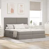 Krevet s od storage s uzglavljem Sivosmeđa 200 x 200 cm Tkanina