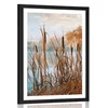 Plakat s paspartujem reka sredi jesenske narave - 40x60 black