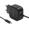 Qoltec stenski polnilnik 17 W | 5 V | 3,4 A | USB + USB tipa C