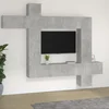 9-dijelni set TV ormarića siva boja betona konstruirano drvo