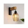 Brilagi - Zidna svetiljka WOOD GLASS 1xE27/60W/230V borovina/crna/zadimljeno bež