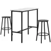 Homestar Komplet barskih miz 3-delni 100x40x90 cm bela in črna