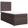 Vidaxl Box spring postelja z vzmetnico temno rjava 80x200 cm blago