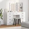 Toaletna mizica 3 kos Bela 40 x 41 x 135 cm Inženirski les