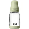 BIBS - Otroška steklena steklenička 120 ml, silikon - Sage (počasni pretok)