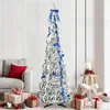 Umjetno božićno drvce s 200 LED svjetlima Bijelo 210 cm PVC