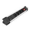Logilink produžni kabl 4 mesta, 1 x USB A, 1 x USB C, prekidač, stalak, 1.5m, aluminium