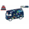 Teddies Avtobusno vesolje iz plastike 13 cm na vztrajniku - mešanica barv