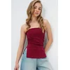 Trend Alacati Stili Ženska bluza bez rukava Alc-X13752, Brod izrez, Bordo