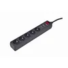 GEMBIRD - Surge Protection Power strip, 5 sockets, 1.5m, 16A, Indicates Correct Grounding, Power Switch, Black