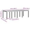Vidaxl Vrtna miza Antracit 250 x 100 x 73 cm poli ratan