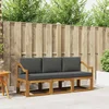Set vanjskih sofa s jastukom 3 pcs Prirodna i antracit