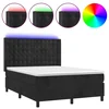Vidaxl Box spring postelja z vzmetnico LED črna 140x190 cm žamet