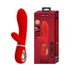 Vibrator Thomas, Silikonski, 20cm, Crveni