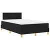 Vidaxl LED Box Spring Postelja z LED trakami Črna 120 x 200 cm blago