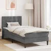 vidaXL Posteljni okvir z vzmetnico Temno siva 80 x 200 cm Žamet