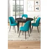 Hanah Home Set Trpezarijski sto i 4 stolice, Tirkizno-crni
