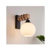 Brilagi - Zidno svetlo WOOD GLASS 1xE27/60W/230V borovina/crna/bela
