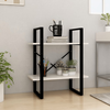 VIDAXL Knjižna omara 2-nadstropna bela 60x30x70 cm trdna bor
