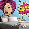 Samolepilna tapeta dama v pop art stilu – OMG! - 196x132