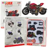 Motocikel za sestavljanje LEAN TOYS, kovinski, 1:14, DIY, oranžen