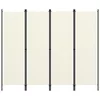 Sobna pregrada s 4 panela bijela 200 x 180 cm