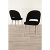 Hanah Home set trpezarijskih stolica Pane 8 kom, crna tkanina Babyface, hromirane metalne noge