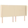 Vidaxl Vzglavje z ušesi krem 163x23x118/128 cm blago