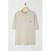 Trendyol Stone Oversize 100% Cotton Crew Neck Minimal Text Printed T-Shirt