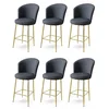 Hanah Home Set barskih stolica Alte, 6 komada, Antracit-zlatni
