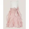 Monsoon Children Haljina za devojčice Cancan Swirl 3D, Belo-roze