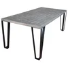 Casa Padrino luxury dining table gray/black 197 x 97 x H. 75 cm - Rectangular kitchen table with solid wood top and metal legs - Dining room furniture - Luxury furniture
