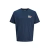 JACK & JONES Majica JJLEGEND mornarska / krvavo rdeča / bela